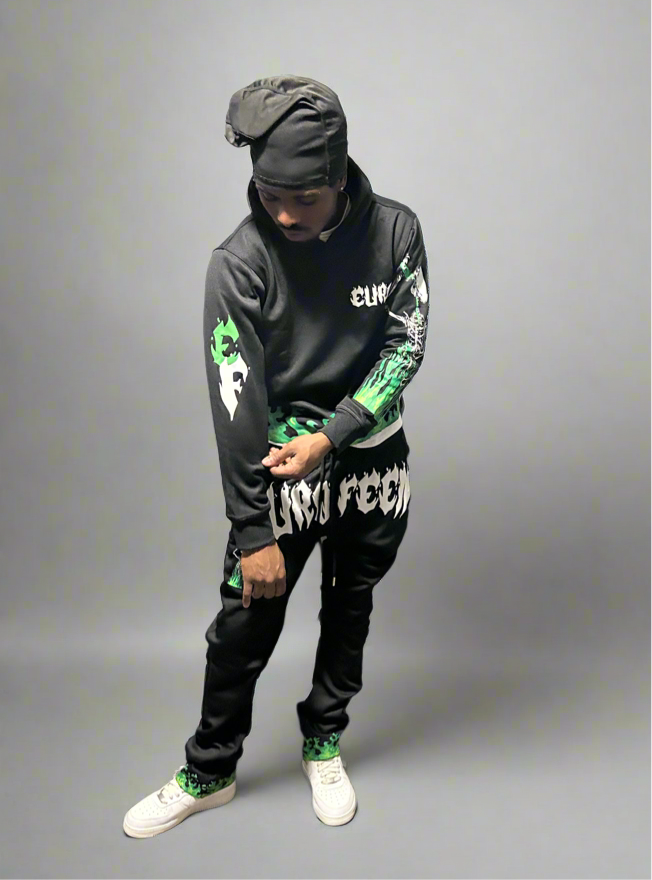 “EUROFEEN” Official Black & Green / Hoodie & Sweat Pants