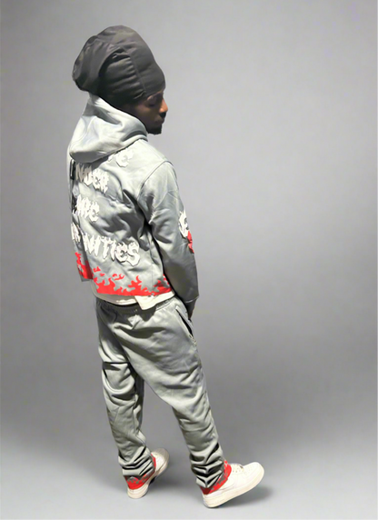 “EUROFEEN” Official Silver & Red / Hoodie & Sweat Pants