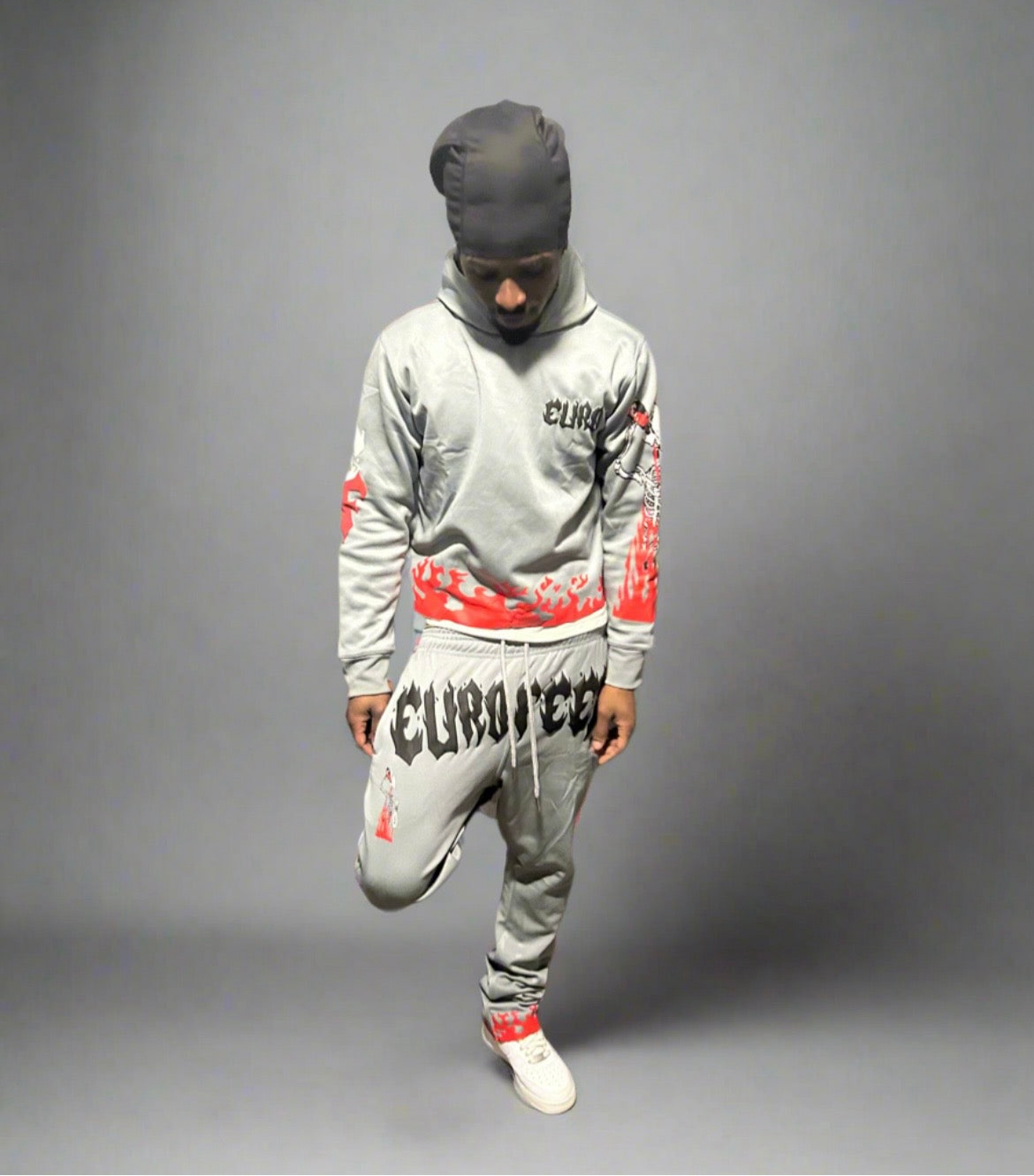 “EUROFEEN” Official Silver & Red / Hoodie & Sweat Pants