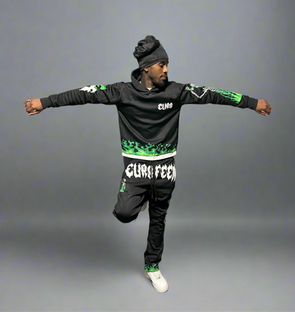 “EUROFEEN” Official Black & Green / Hoodie & Sweat Pants